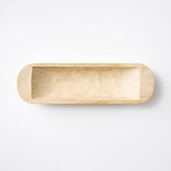 Threshold x Studio McGee Long Wooden Dough Bowl Brown Target - Picture 3 of 7